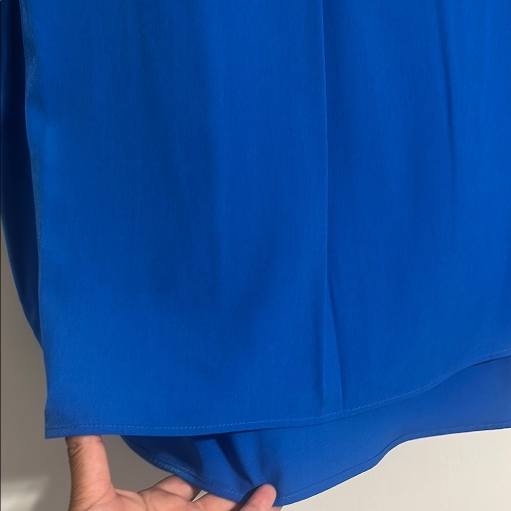 PAIGE Blue Relaxed Notched Collar Button Down Shirt - Picture 7 of 7
